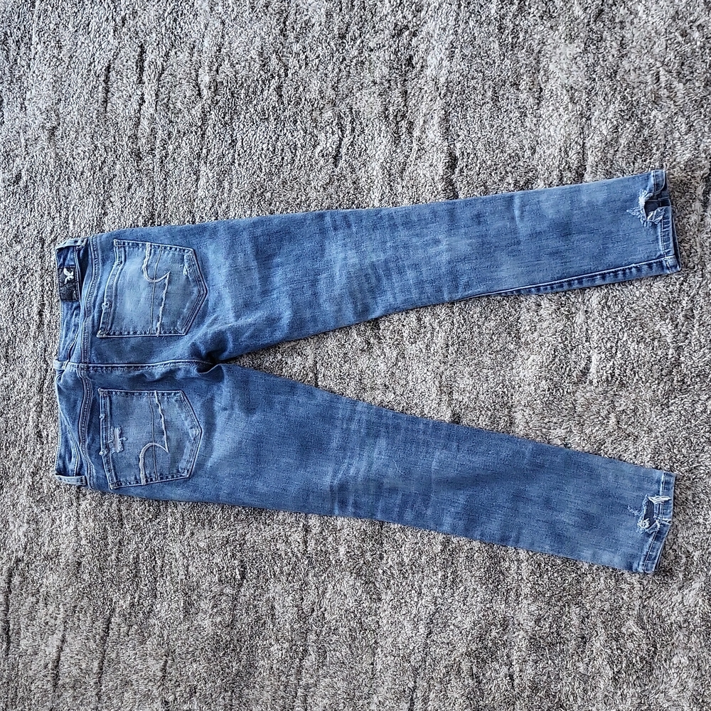 AEO acid washed distressed ankle jegging super stretch - Picture 3 of 8